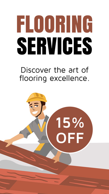 Ontwerpsjabloon van Instagram Story van Awesome Level Flooring Service At Reduced Price