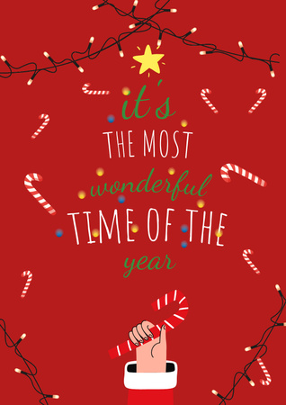 Winter Holidays Inspiration with Santa Poster – шаблон для дизайну