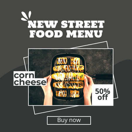 New Street Food Menu Ad Instagram Design Template