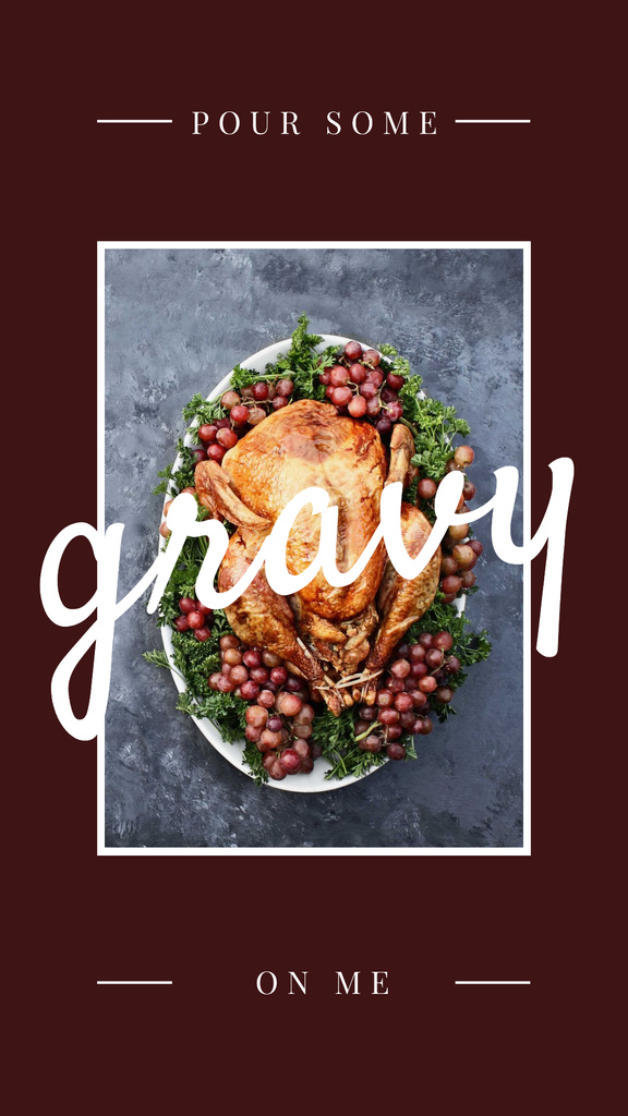 Thanksgiving Dinner Tradition Roasted Turkey Instagram Story – шаблон для дизайна