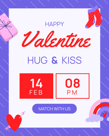 Замечательное празднование Дня святого Валентина Instagram Post Vertical – шаблон для дизайна