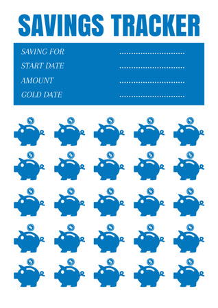 Money Saving Tracker with Piggy Bank Schedule Planner Modelo de Design