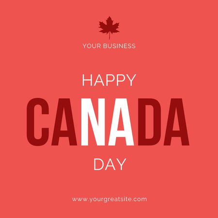 Kanadan päivän terveisiä punaisella yritykseltä Instagram Design Template