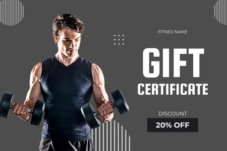 Ontwerpsjabloon van Gift Certificate van Gym Discount Offer
