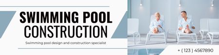 Platilla de diseño Pool Construction Services Offer LinkedIn Cover