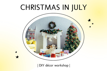 Decorating Workshop Services for Christmas in July Postcard 4x6in Design Template