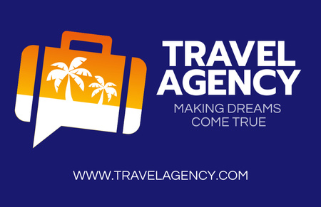 Platilla de diseño Travel Agency Services Offer in Blue Business Card 85x55mm