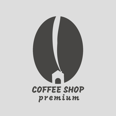 Emblem of Coffee Shop with Coffee Premium Quality Logo 1080x1080pxデザインテンプレート