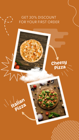Plantilla de diseño de  Get Out 30 Off for Cheesy Pizza Instagram Story 