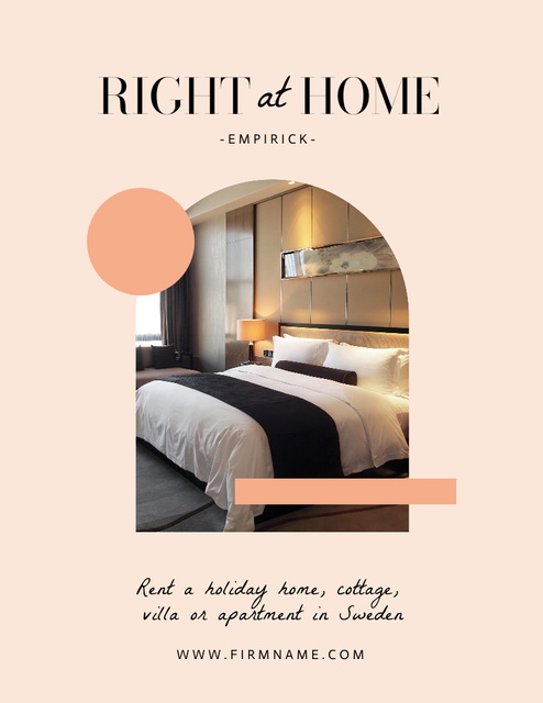 Wonderful House Rental Offer with Cozy Bedroom Poster 8.5x11in Šablona návrhu