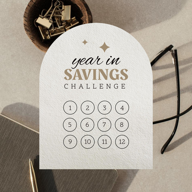 Designvorlage Saving Challenge Tracker für Instagram