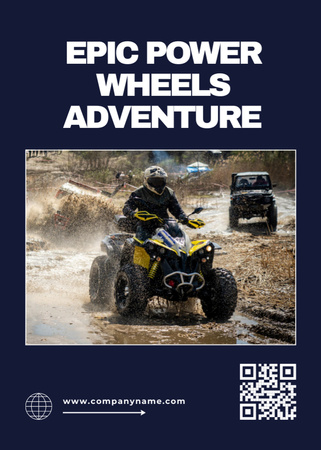 Extreme Road Trips Offer with ATV and SUV Postcard 5x7in Vertical Design Template