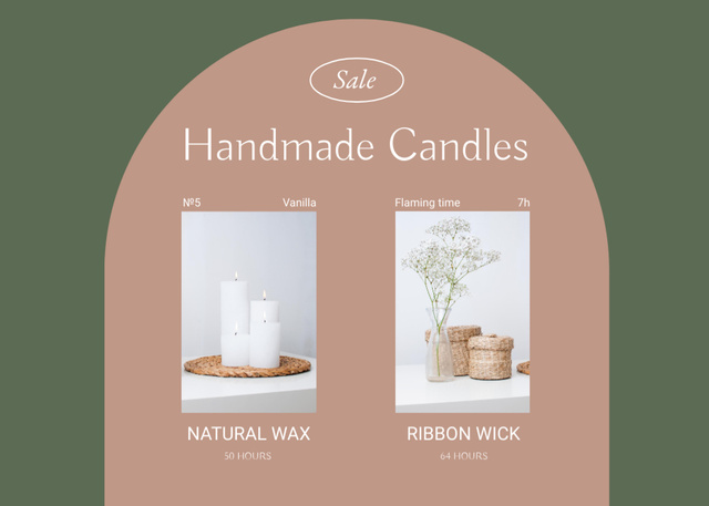 Handmade Candles Sale Flyer 5x7in Horizontal Design Template