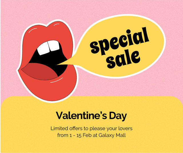 Valentine's Day Holiday Sale Facebook Design Template