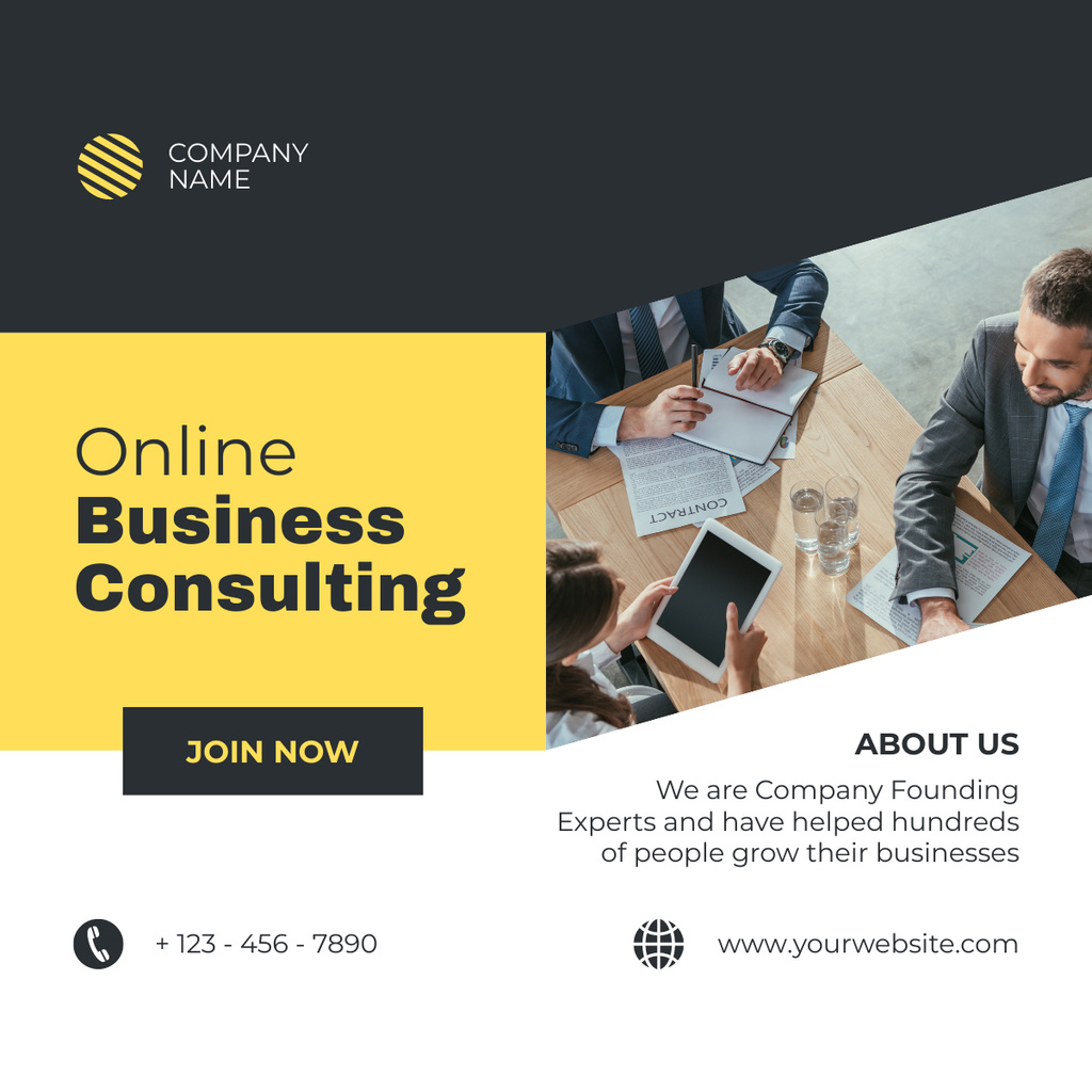 Template di design Services of Online Business Consulting with Working Team LinkedIn post