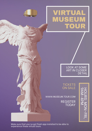 Virtual Museum Tour Announcement Poster Design Template