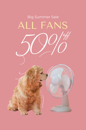Plantilla de diseño de Fans Sale Offer with Cute Dog Flyer 4x6in 