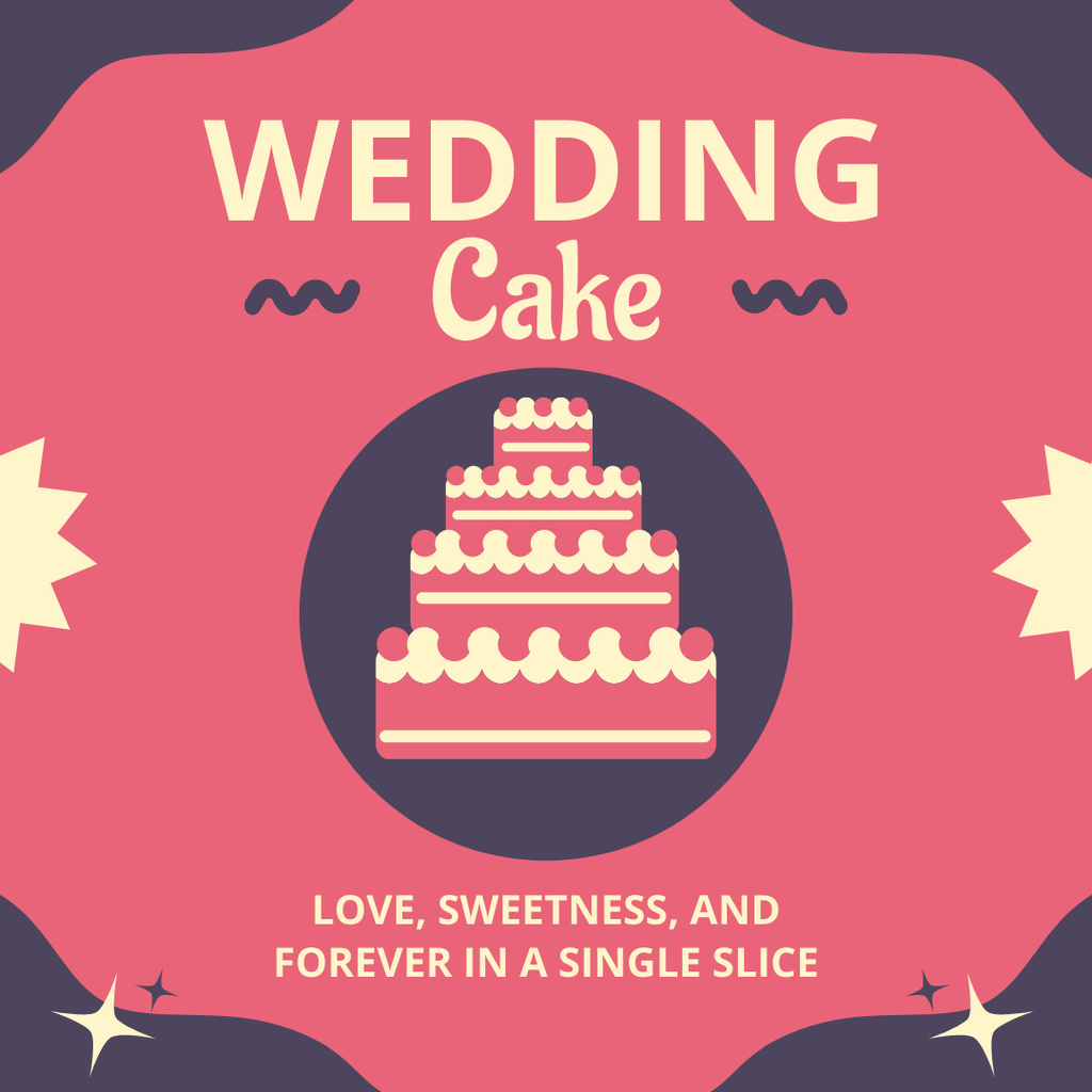 Designvorlage Pink Wedding Cake Services für Instagram