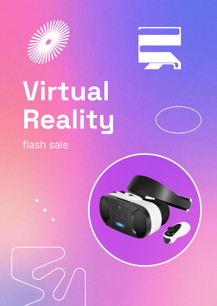 Flash Sale of VR Equipment Poster A3 Design Template