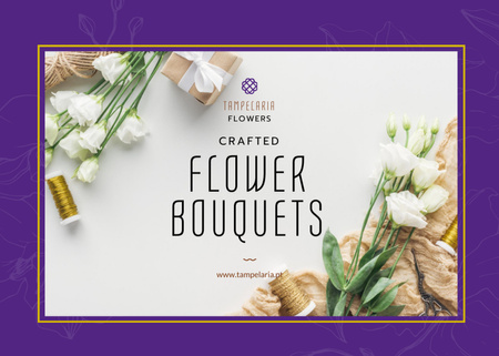 Craft Bouquets Offer of Delicate  Flowers Flyer 5x7in Horizontal Design Template