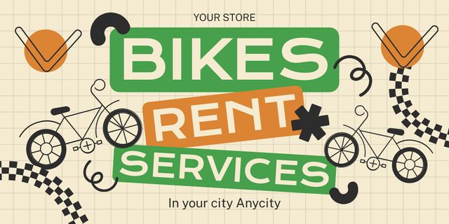 Bicycles Rental for City Twitter – шаблон для дизайна
