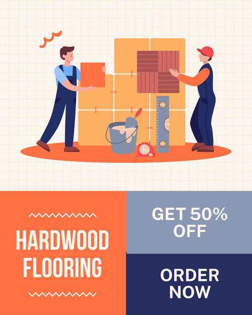Perfect Hardwood Flooring At Half Price Instagram Post Vertical Šablona návrhu