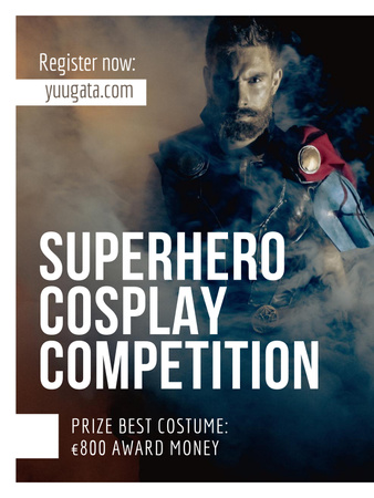 Designvorlage Ankündigung des kreativen Superhelden-Kostümwettbewerbs für Poster US
