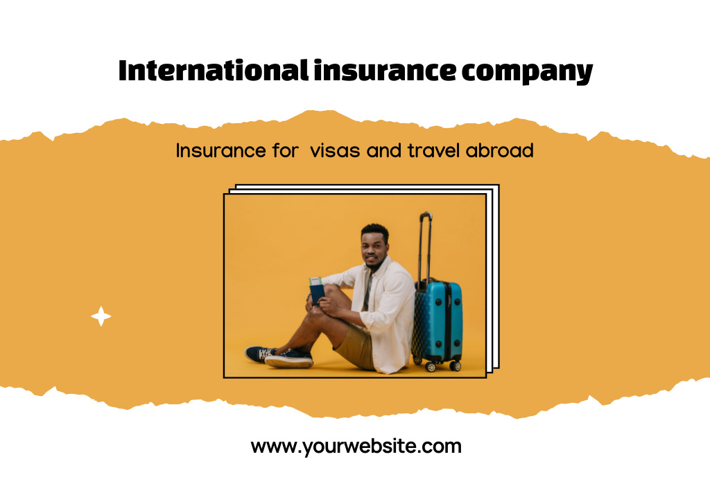 International Insurer Promotion Activities with African American Traveler Flyer A6 Horizontal Design Template