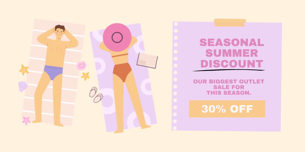 Modèle de visuel Seasonal Summer Offers Ad - Twitter