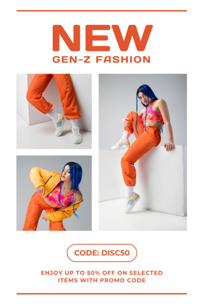 Ad of New Gen Z Fashion Collection Tumblr Šablona návrhu