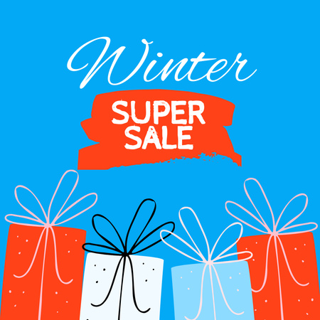 Winter Super Sale Announcement Instagram Design Template