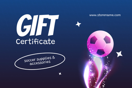 Ontwerpsjabloon van Gift Certificate van Uitverkoopadvertentie voor voetbalbenodigdheden