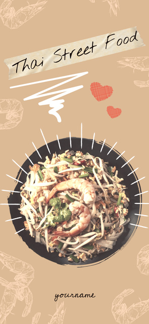 Ontwerpsjabloon van Snapchat Moment Filter van Thai Street Food with Tasty Meal