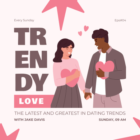 Oferta de tendências de namoro mais recentes e criativas Podcast Cover Modelo de Design