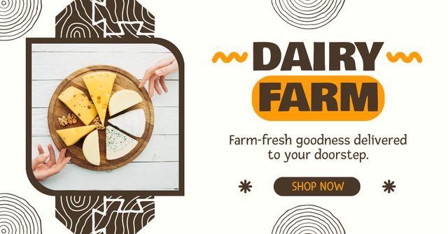 Fresh Farm Dairy Products Retail Facebook AD Design Template