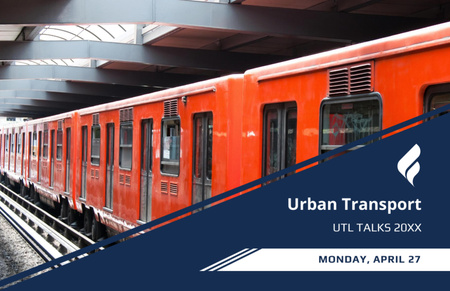 Urban Transport Train Promo in Subway Tunnel Flyer 5.5x8.5in Horizontal Tasarım Şablonu