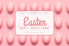 Easter Offer with Rows of Painted Pink Eggs
