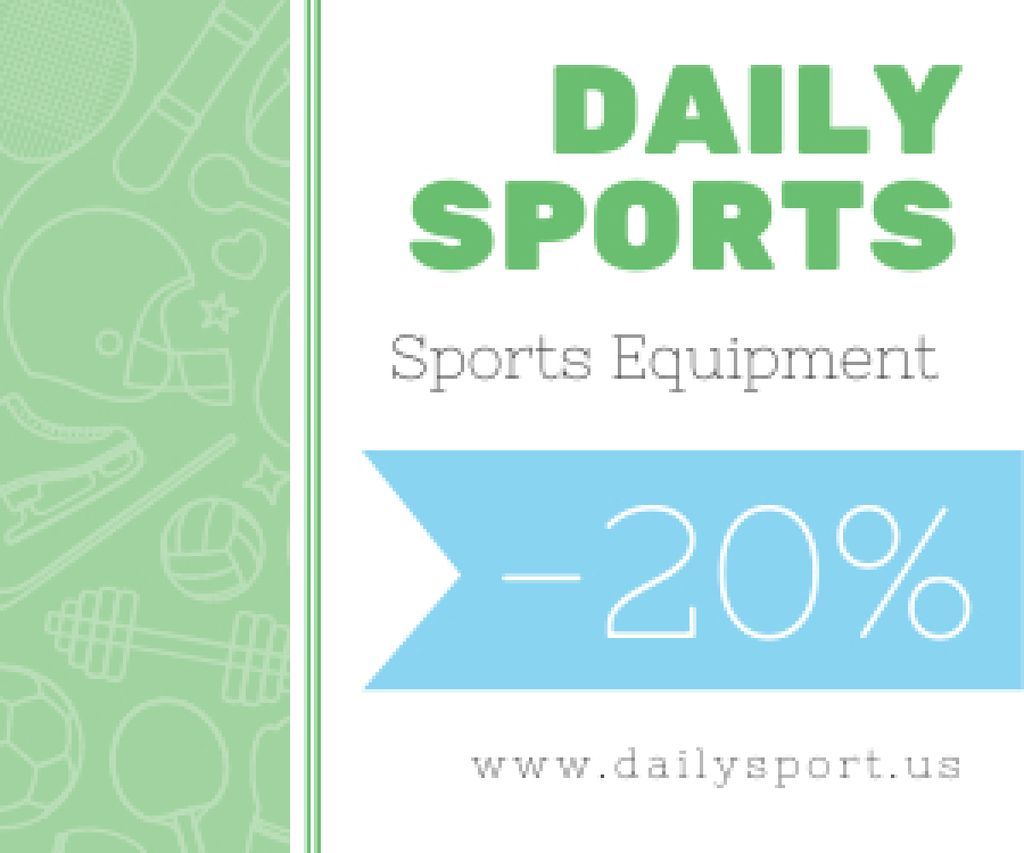 Sports equipment sale advertisement Medium Rectangle Design Template