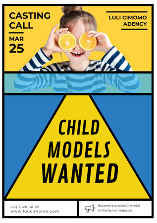 Template di design Children Models Casting Flyer A7