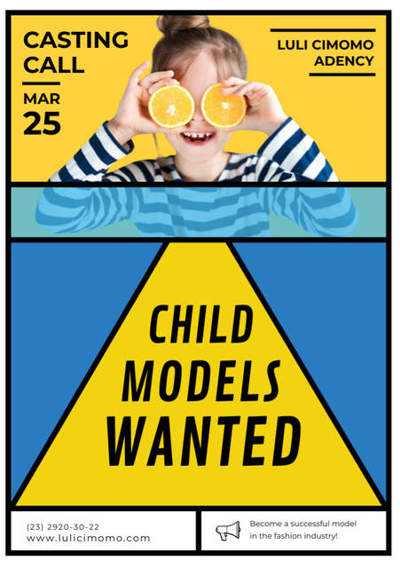 Children Models Casting Flyer A7 Design Template