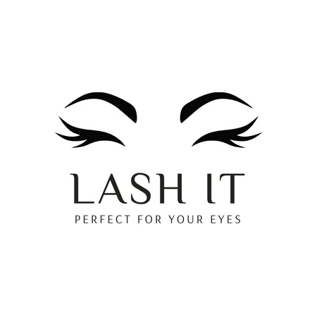 Eyelash Salon Ad Logo Design Template
