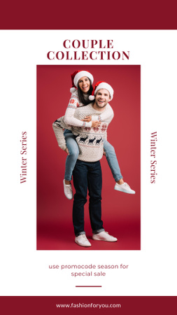 Designvorlage Winterkollektionsangebot für Paare für Instagram Story