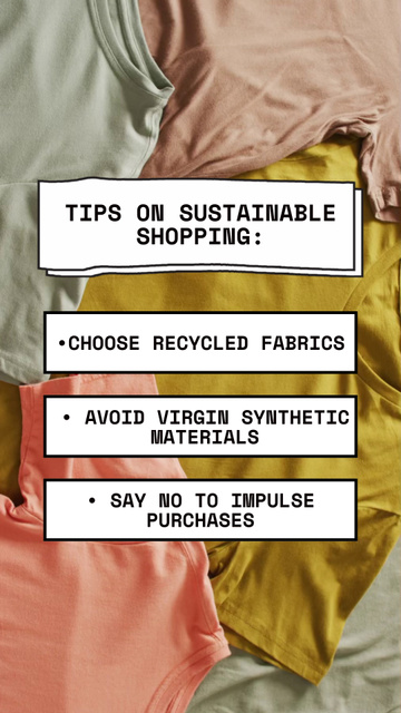 Ontwerpsjabloon van TikTok Video van Colorful Clothes With Tips On Sustainable Shopping