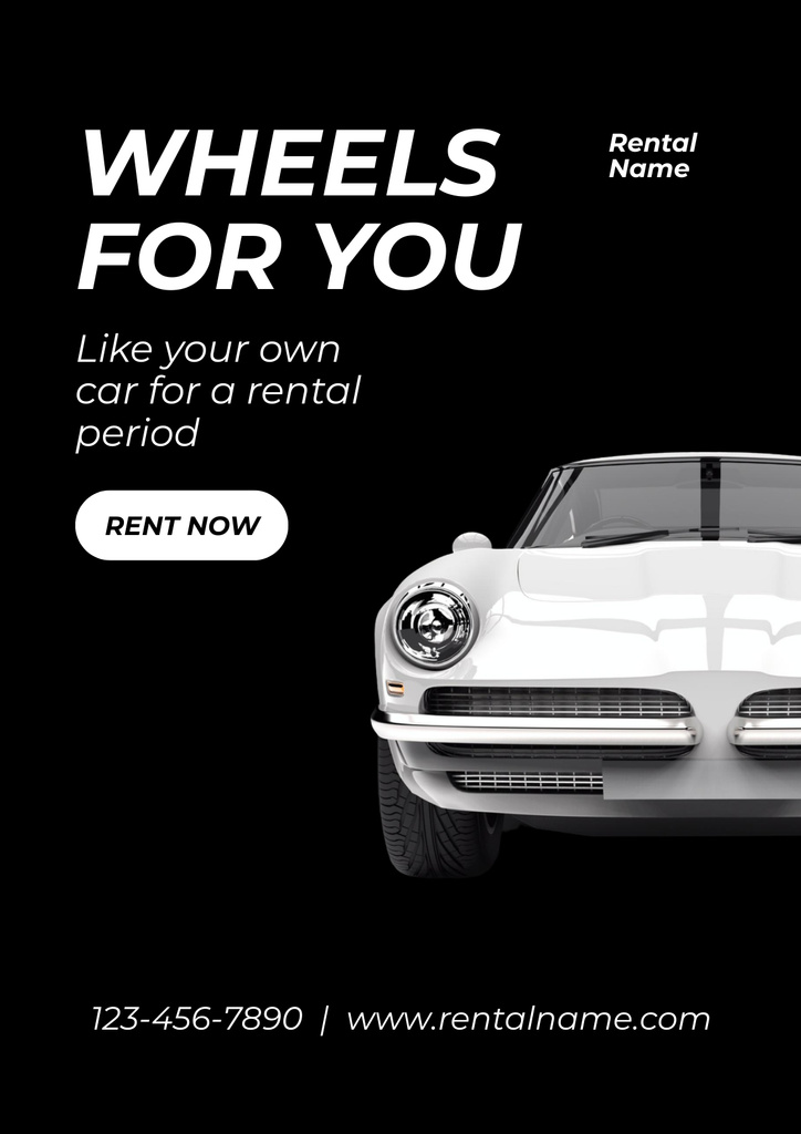 Template di design Advertisement for Car Hire Service with Young Couple Poster