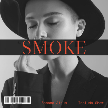 Girl Enjoy Smoking Cigarette Album Coverデザインテンプレート