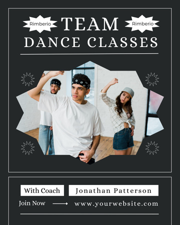 Anúncio de aulas de dança em equipe Instagram Post Vertical Modelo de Design