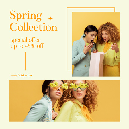 Colagem da coleção feminina de primavera Instagram AD Modelo de Design