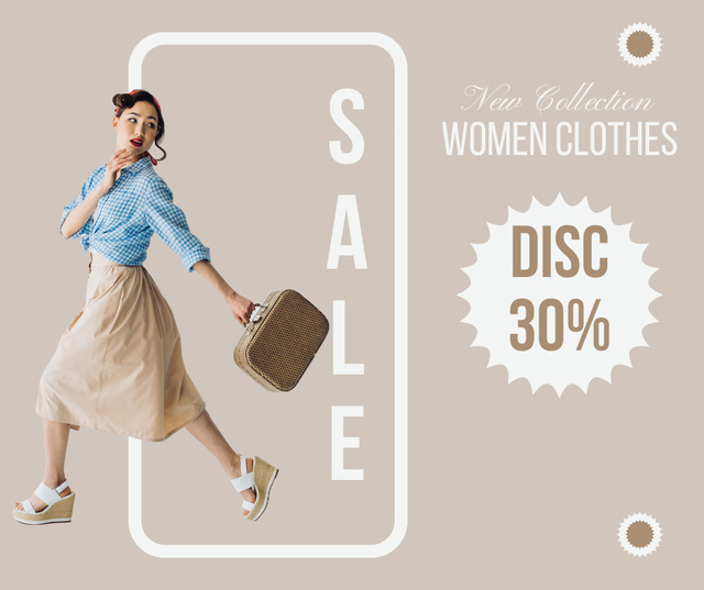 Women's Clothing Sale Announcement Facebook Modelo de Design