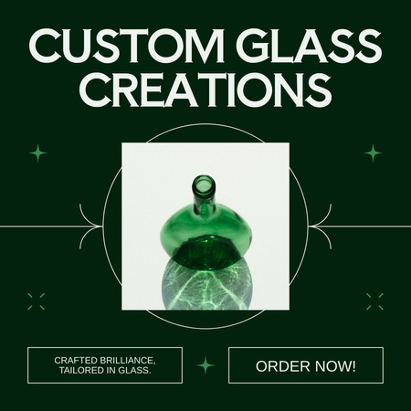 Räätälöity lasikäsityötarjous Instagram AD Design Template