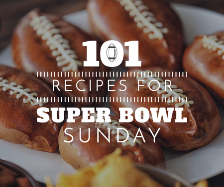Platilla de diseño Super Bowl Recipes with Pies Facebook